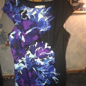 Blue/Black/Purple knee length dress